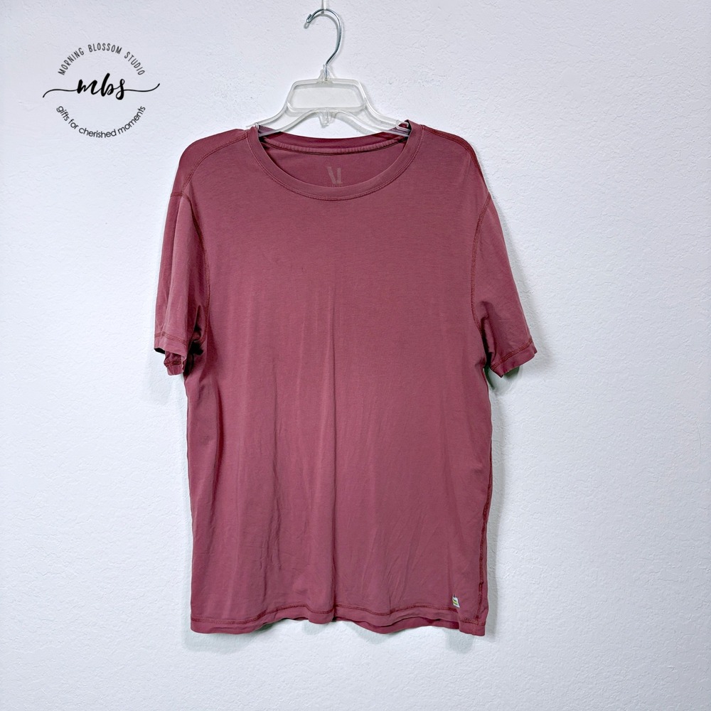 Vuori Current Tech Tee Zion Heather Performance Shirt Red Men M*
